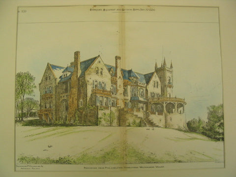 Residence near Philadelphia, Whitemarsh Valley, PA, 1886, Theophilus P. Chandler, Jr.,
