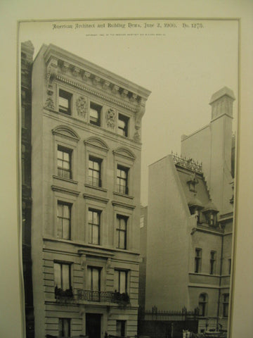 House of W.A. Reed at 4 East Sixty-Second Street, New York, NY, 1900, Clinton & Russell