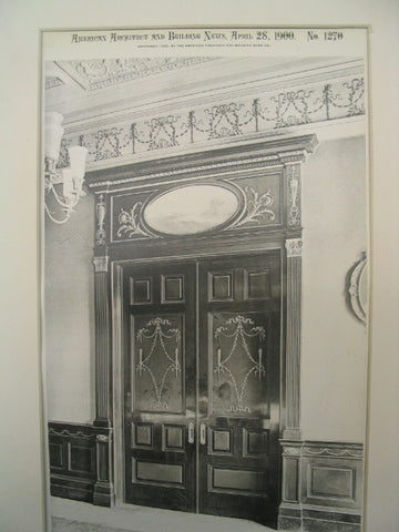 Doorway to Banquet-Hall: Hotel Manhattan, New York, NY, 1900, H. J. Hardenbergh