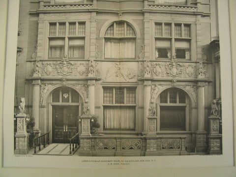 Lower Stories of Apartment House No. 615 on Fifth Avenue, New York, NY, 1900, R. W. Gibson