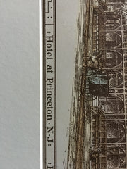 Hotel at Princeton, NJ, 1876, Potter & Robertson, Original, Hand Colored