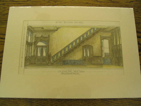 Morse Building: Interior of Staircase Hall, Main Floor, New York, NY, 1880, Silliman & Farnsworth