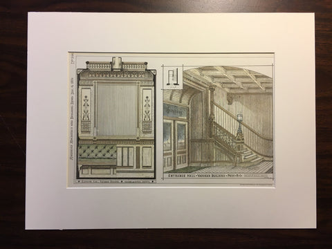 Vaughn Building, Providence, RI, 1879, Walker & Gould, Original Hand Colored
