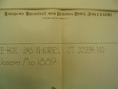 Memorial Vault for the Late Hon. Jas. N. Burnes, St. Joseph, MO, 1890, Eckel and Mann