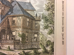S J Nowell House, Winchester, MA, 1878, Ober & Rand, Original Hand Colored