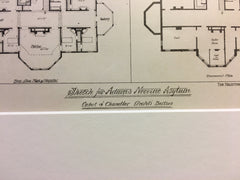 Adams Nervine Asylum, Jamaica Plain, MA, 1879, Cabot & Chandler, Original