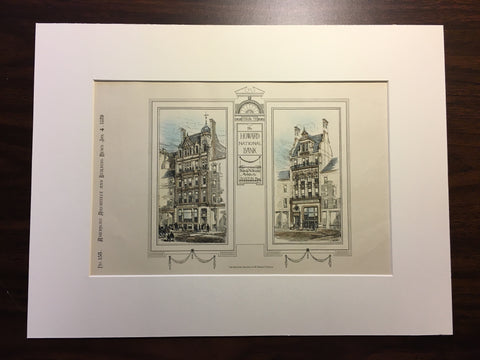 Howard National Bank, Boston, MA, 1879, Peabody & Stearns, Original Hand Colored