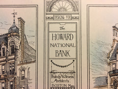 Howard National Bank, Boston, MA, 1879, Peabody & Stearns, Original Hand Colored