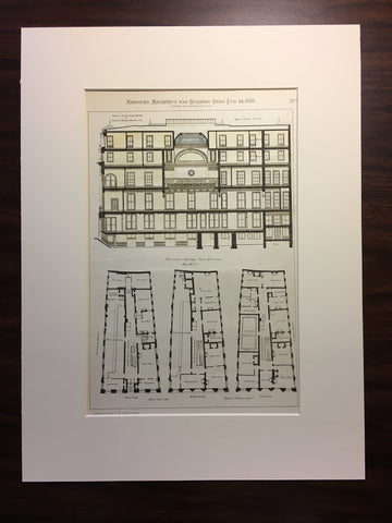 Merchants National Bank, Boston, MA, 1880, G J F Bryant, Original, Hand Colored
