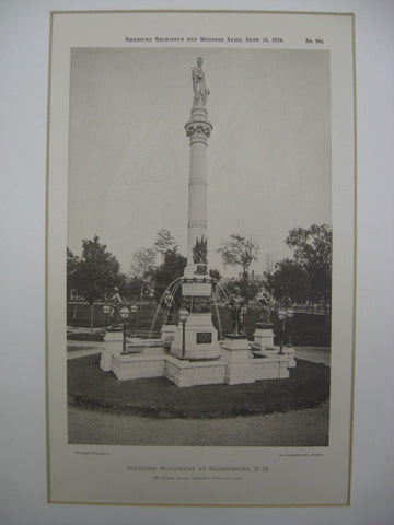 Soldiers' Monument, Manchester, NH, 1879, George Keller
