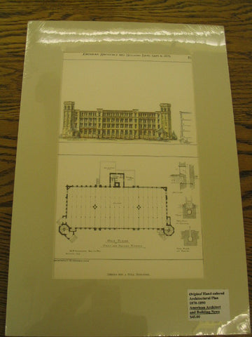 Design for a Mill Building, Boston, MA, 1879, M.P. Hapgood