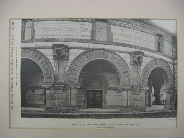 Princeton University Hall, Princeton, NJ, 1897, W. A. Potter