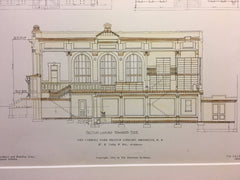 Carroll Park Branch Library, Brooklyn, NY, 1905, Original, Hand Colored