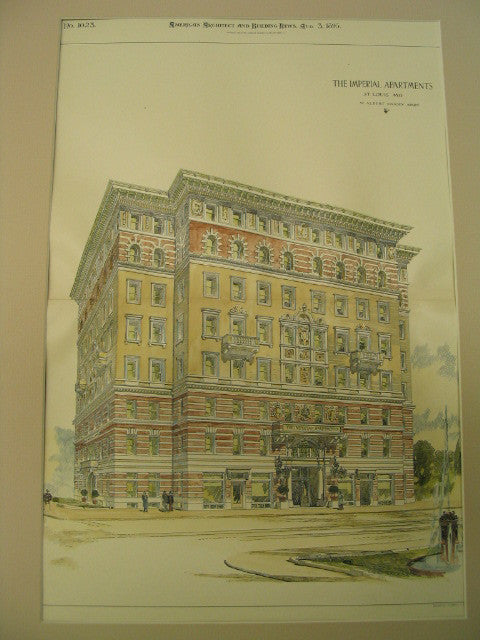The Imperial Apartments, St. Louis, MO, 1895, W. Albert Swasey