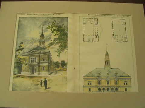 Town Hall and Opera House, Claremont, NH, 1895, H. Langford Warren