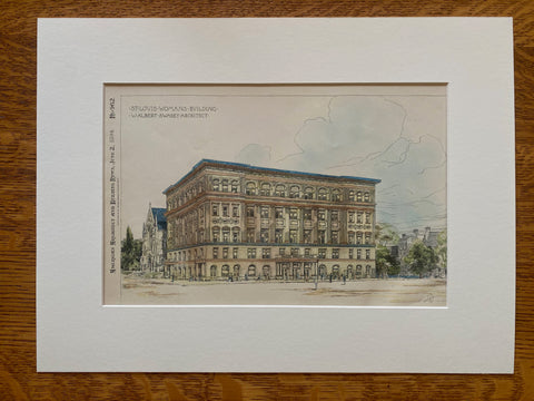 St. Louis Womans Building, St. Louis, MO, 1894, Albert Swasey, Original Hand Colored
