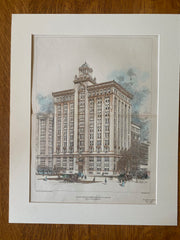 National Bank of Commerce, St Louis, MO, 1902, I S Taylor, Original, Hand Colored