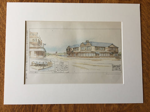 Stores, Seabright, NY, 1883, H Edwards Ficken, Original Plan Hand Colored