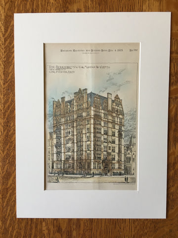 The Berkshire, Madison Ave & 52nd St, NY, 1883, Carl Pfeiffer, Original Plan
