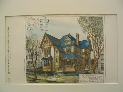 Residence of H. L. Richmond, Meadville, PA, 1885, W. S. Fraser