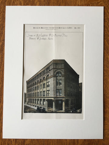 Store, R H White & Co, Boston, MA, 1883, Peabody & Stearns, Original Plan Hand Colored