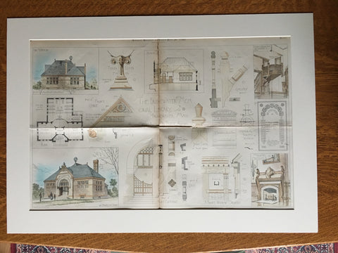 Bridgewater Memorial Library, MA, 1882, Rotch & Tilden, Original Plan