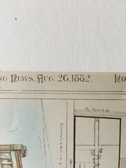 Quincy Market Cold Storage Warehouse, Boston, MA, 1882, Preston, Original Plan Hand-colored