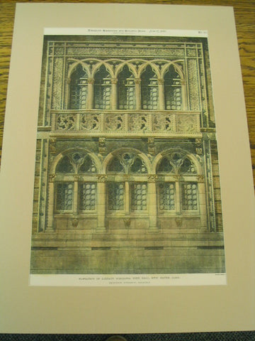 Elevation of Library Windows: York Hall, New Haven, CT, 1897, Grosvenor Atterbury