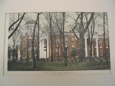 Capitol and State Buildings, Harrisburg, PA, 1893, Robert Mills