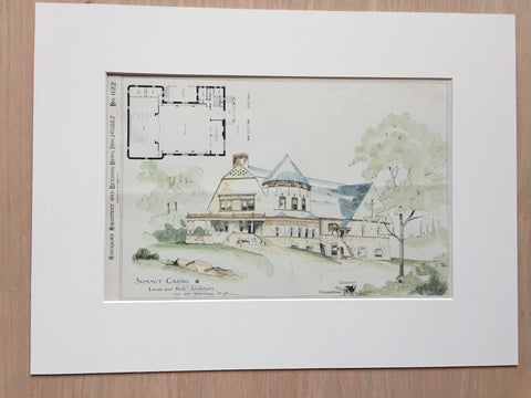 Summit Casino, NY, 1887, Lamb & Rich, Original Plan Hand Colored