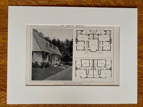 Gardener's & Chauffeur's Cottage, Kent Swift Estate, Whitinsville, MA, 1914, Lithograph