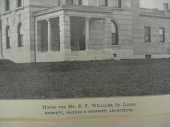 House for E. F. Williams, St. Louis, MO, 1898, Barnett, Haynes and Barnett