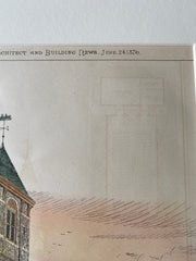 Engine House, Dartmouth St, Boston, MA, 1876, Original Hand Colored -