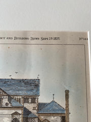House, Union St, Schenectady, NY, 1878, Potter Robertson, Original Hand Colored -