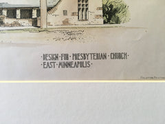 Presbyterian Church, East Minneapolis, MN, 1890, Original, Hand Colored