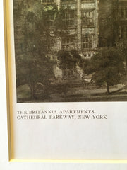 Britannia Apartments, Cathedral Pkwy, NY, 1909, Original, Hand Colored