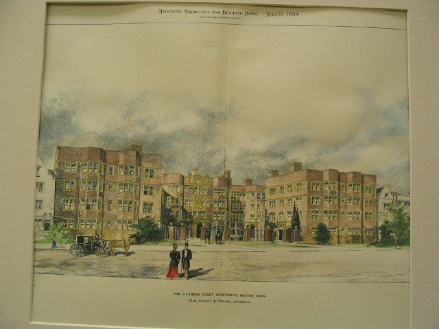 Richmond Court Apartments, Boston, MA, 1899, Cram, Goodhue and Ferguson