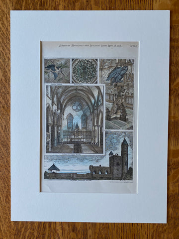 St Teresa's Catholic Church, New York, NY, 1878, Original Hand Colored -