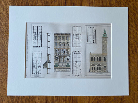 Fire Engine House, Lancaster, PA, 1878, Fred Dinkelberg, Original Hand Colored -