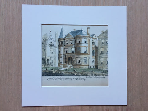 House, Alice Bacon, 4th Ave, Louisville, KY, 1889, Hand Colored Original