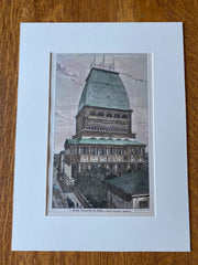 Jewish Synagogue, Turin, Italy, 1876, Original Hand Colored -