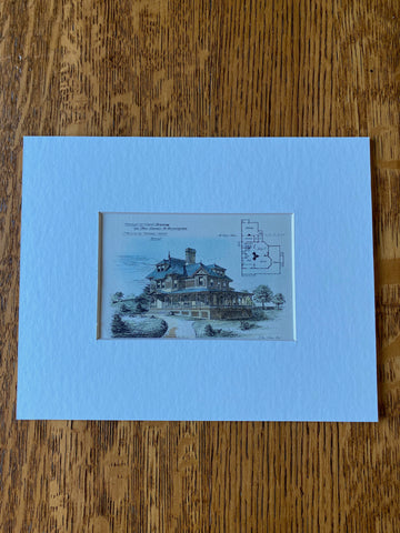 Mrs. Edward Trothingham Cottage, North Andover, MA, 1878, Original Hand Colored -