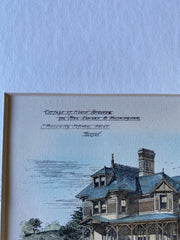 Mrs. Edward Trothingham Cottage, North Andover, MA, 1878, Original Hand Colored -