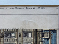 UH Coffin House, Commonwealth Ave, Boston, MA, 1879, Original Hand Colored -