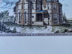 Residence of A & MJ Allen, Akron, OH, 1878, F O Weary, Original Hand Colored -