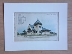 Church of Our Savior, Roslindale, MA, 1889, C H Blackall, Hand Colored Original