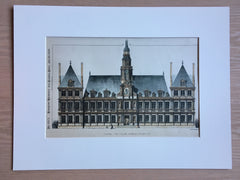Hotel de Ville, Rheims, France, 1889, Hand Colored Original