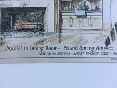 Dining Room, Poland Spring House, Poland, ME, 1889, Hand Colored Original