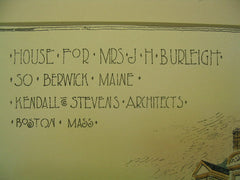 House for J. H. Burleigh, South Berwick, ME, 1896, Kendall and Stevens