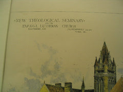 Theological Seminary for the Evangelical Lutheran Church, Baltimore, MD, 1891, J. A. Dempwolf